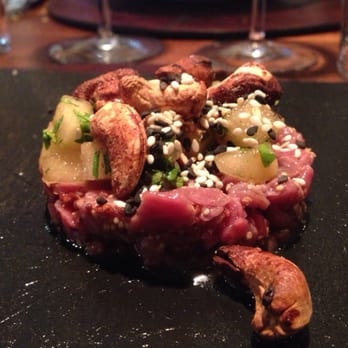 Kitchen & Table - Deer tartar, hazelnuts, lingonberries, preserved mushrooms. An explosion of flavor in your mouth! - American Near Me - Stockholm, Alberta