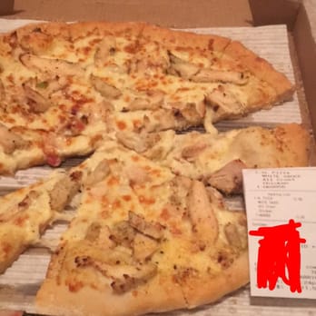 Marco's Pizza - As you can see Canadian bacon or ham whatever you'd like to call it on a chicken and white sauce pizza. - Pizza Near Me - Omaha, Nebraska