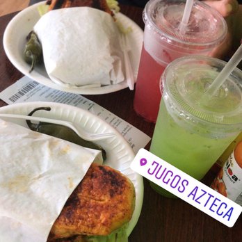 Jugos Azteca - Pamabazos were so bland!  the cooks put barely any queso as well as cream  very disappointing! - Juice Bars & Smoothies Near Me - Los Angeles, California