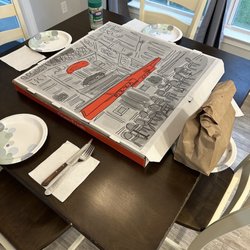 Ji's Pizza - The 24" pizza on the table