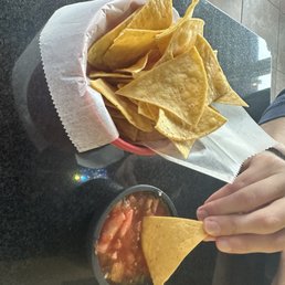 Complimentary chips and salsa