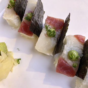 Goma - Red and white tuna oshi sushi - Sushi Bars Near Me - Cleveland, Ohio Goma - Red and white tuna oshi sushi - Sushi Bars Near Me - Cleveland, Ohio