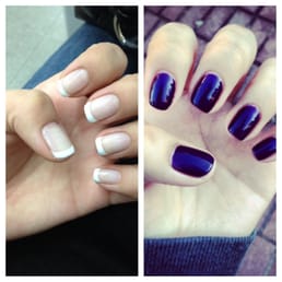 Both gel polish. No length added. :-) Both gel polish. No length added. :-)