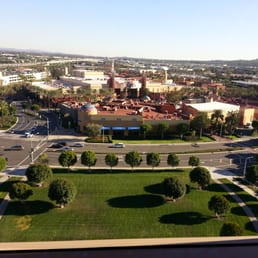 Looking out of Michael's window in his office.