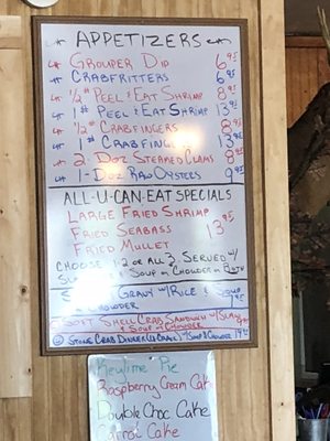 Menu photo 4 Robinson's Seafood Cedar Key, FL