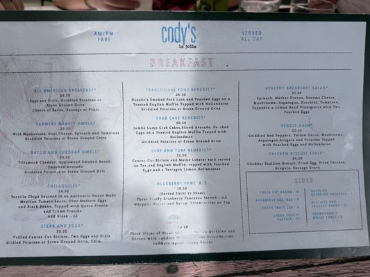 Menu photo 1 Cody's La Jolla La Jolla, CA Menu photo 1 Cody's La Jolla La Jolla, CA