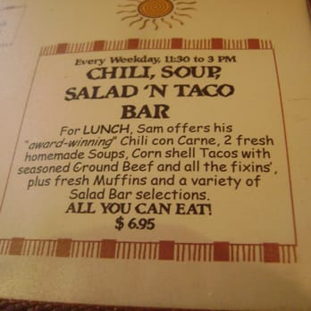 Sam Diego's - $6.95 taco bar lunch - Mexican Near Me - Hyannis, Massachusetts