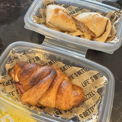 Better Buzz Coffee - Ham and cheese croissant and Chili crunch wrap