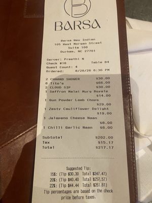 Menu photo 2 Barsa New Indian Durham, NC Menu photo 2 Barsa New Indian Durham, NC