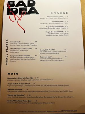 Menu photo 4 Bad Idea Nashville, TN
