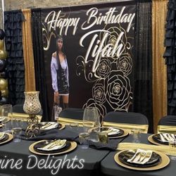 Devine Delights - Formal Dinner Balloons and Backdrop