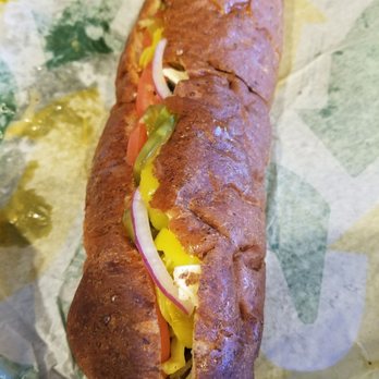 Subway - a hot dog with onions, peppers, and mustard - Sandwiches Near Me - Powell, Ohio