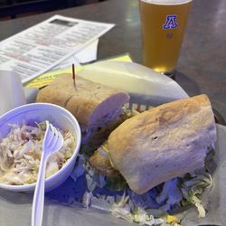 Famous Sam's - Fish sandwich and coleslaw!