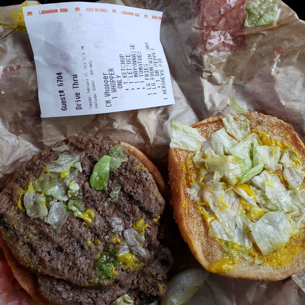 Burger King - a burger and a receipt - Fast Food Near Me - Fort Polk, Louisiana Burger King - a burger and a receipt - Fast Food Near Me - Fort Polk, Louisiana
