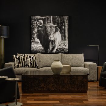 Domaine - Living room setting with sofa, accent chairs , coffee table and Floor lamp - Interior Design Near Me - Calgary, Alberta Domaine - Living room setting with sofa, accent chairs , coffee table and Floor lamp - Interior Design Near Me - Calgary, Alberta