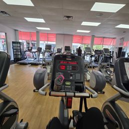 The machines are either preoccupied or need repair. There are about 20 or 22 aerobics machines in total, at least 3 needs repair. The machines are either preoccupied or need repair. There are about 20 or 22 aerobics machines in total, at least 3 needs repair.