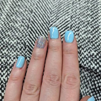 Kay Nails - Gel manicure, color: free spirit (more like a Robin's egg blue in person, slightly brighter in picture) and sparkle was #59 I think. - Nail Salons Near Me - Butler, New Jersey Kay Nails - Gel manicure, color: free spirit (more like a Robin's egg blue in person, slightly brighter in picture) and sparkle was #59 I think. - Nail Salons Near Me - Butler, New Jersey