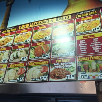 La Paisanita - The menu!! - Tacos Near Me - Dallas, Texas La Paisanita - The menu!! - Tacos Near Me - Dallas, Texas