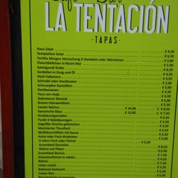 La Tentacion - Lustige "deutsche" Speisekarte