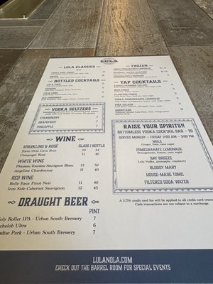 Menu photo 2 Lula Restaurant Distillery New Orleans, LA Menu photo 2 Lula Restaurant Distillery New Orleans, LA