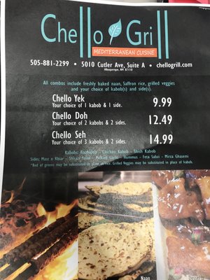 Menu photo 8 Chello Grill Albuquerque, NM