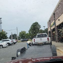 Mavis Tires & Brakes - I waited 15 mins between 2 locations and still no air or service. He disappeared under the truck at one point. Assumed customer.