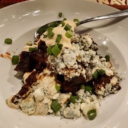Beautiful prime rib burnt ends with gorgonzola Beautiful prime rib burnt ends with gorgonzola