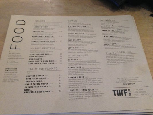 Menu photo 6 TurF Vancouver, BC Menu photo 6 TurF Vancouver, BC