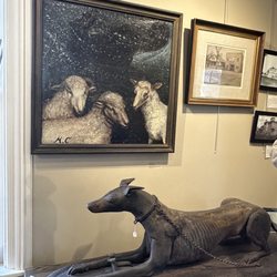 Chagrin History Center - Henry Church art painting and steel molded dog