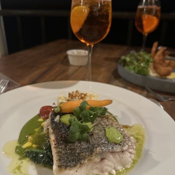 Espadin - The Fish with squash blossoms and garlic mashed potatoes - Mexican Near Me - Oaxaca, OAX Espadin - The Fish with squash blossoms and garlic mashed potatoes - Mexican Near Me - Oaxaca, OAX