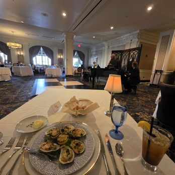 The Regency Room - My table set-up with the Oysters Rockefeller appetizer. - New American Near Me - Roanoke, Virginia The Regency Room - My table set-up with the Oysters Rockefeller appetizer. - New American Near Me - Roanoke, Virginia