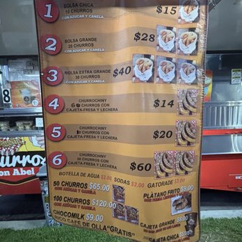 Churros Don Abel - menu - Food Trucks Near Me - Whittier, California