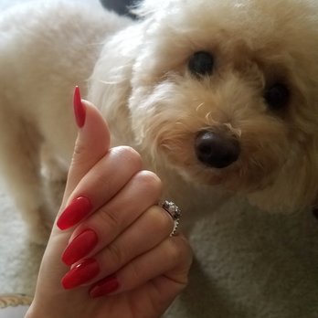 Two Elite Nails - Almond shape + OP Red nail color done by Cindy! - Nail Salons Near Me - North Bergen, New Jersey Two Elite Nails - Almond shape + OP Red nail color done by Cindy! - Nail Salons Near Me - North Bergen, New Jersey