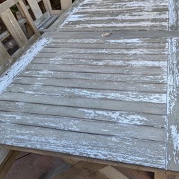 Before - table was peeling and not safe to eat on with paint chips and kids Before - table was peeling and not safe to eat on with paint chips and kids