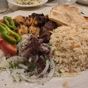 Carousel Restaurant - I had the combination kabob plate!!!! Bomb.com. I asked for the rice, but I'd love to try the fried next. - Middle Eastern Near Me - Glendale, California