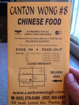 Menu photo 6 Canton Wong #8 Phoenix, AZ