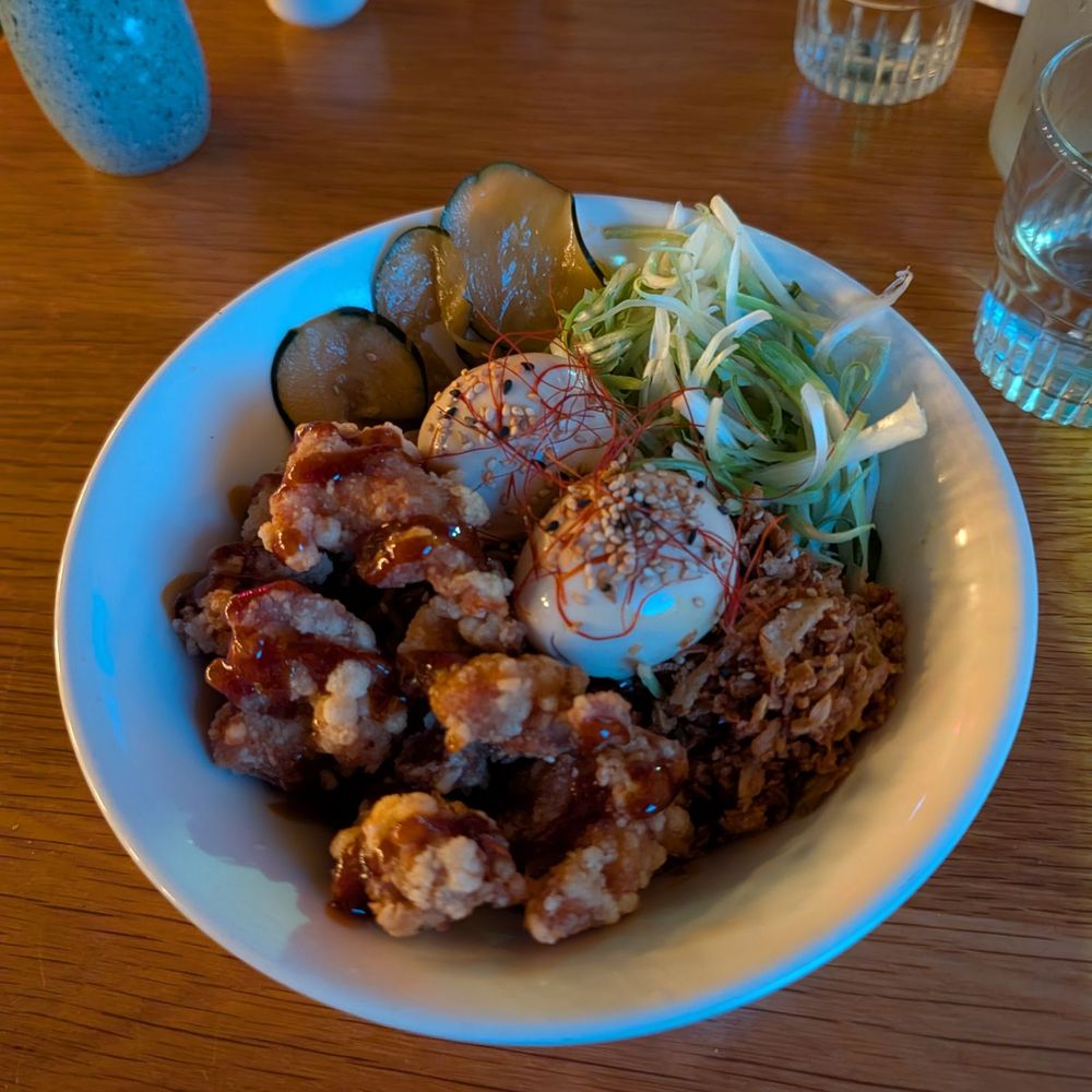 Toki Underground - Mazemen with Karaage and extra egg - Ramen Near Me - Baltimore, Maryland