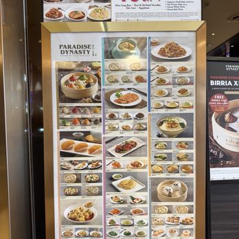 Paradise Dynasty - Picture Menu in front of Restaurant - Singaporean Near Me - Costa Mesa, California Paradise Dynasty - Picture Menu in front of Restaurant - Singaporean Near Me - Costa Mesa, California