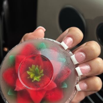 Inails - Small French tip acrylic - Nail Salons Near Me - Los Angeles, California
