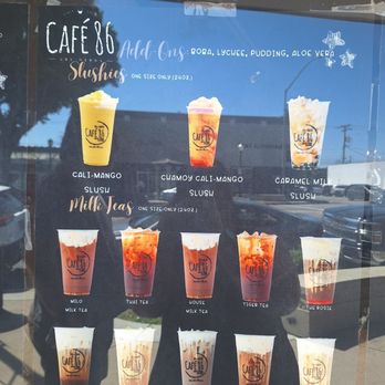 Cafe 86 - Slushies and milk teas menu - Desserts Near Me - Burbank, California Cafe 86 - Slushies and milk teas menu - Desserts Near Me - Burbank, California