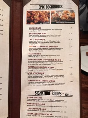 Menu photo 2 LongHorn Steakhouse Cookeville, TN Menu photo 2 LongHorn Steakhouse Cookeville, TN