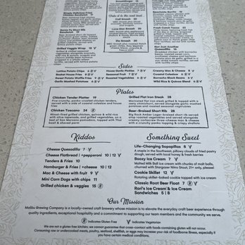 Malibu Brewing - Menu 1: 9/2024. - Breweries Near Me - Malibu, California