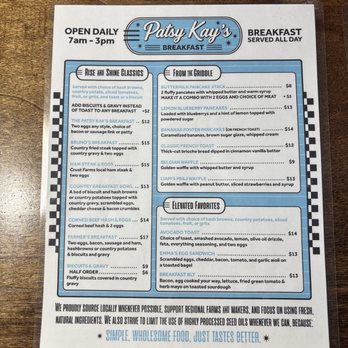 Patsy Kay's - Breakfast menu - Coffee & Tea Near Me - Harrisonville, Missouri Patsy Kay's - Breakfast menu - Coffee & Tea Near Me - Harrisonville, Missouri