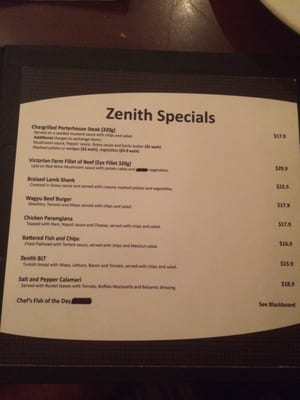 Menu photo 3 Zenith Bar & Restaurant St Kilda, VIC Menu photo 3 Zenith Bar & Restaurant St Kilda, VIC