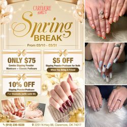 Care More Nails - SPRING BREAK SPECIALS 

 ONLY $75 - Combo Dipping Powder Manicure + Classic Pedicure.
 Bring a Friend - Get $5 OFF Dipping Powd