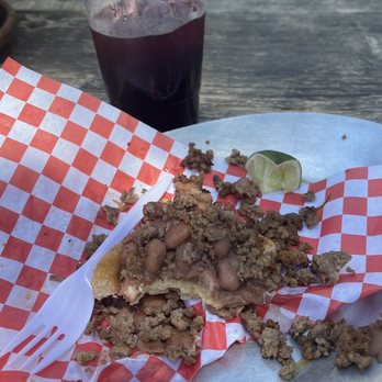 Petiscos - Half eaten Ground beef sope with beans. (I'm a plain Jane) - Tacos Near Me - Claremont, California Petiscos - Half eaten Ground beef sope with beans. (I'm a plain Jane) - Tacos Near Me - Claremont, California