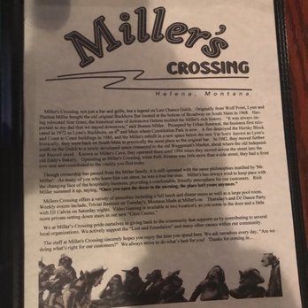 Miller's Crossing - Not sure if you can read this, but it's the story of Miller's Crossing - Bars Near Me - Helena, Montana Miller's Crossing - Not sure if you can read this, but it's the story of Miller's Crossing - Bars Near Me - Helena, Montana
