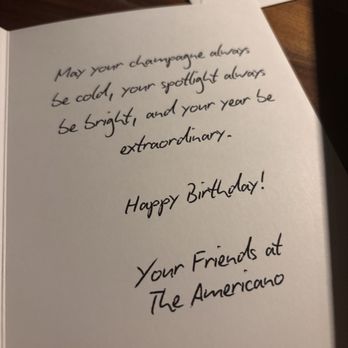 The Americano Restaurant - Birthday card - Italian Near Me - Scottsdale, Arizona The Americano Restaurant - Birthday card - Italian Near Me - Scottsdale, Arizona