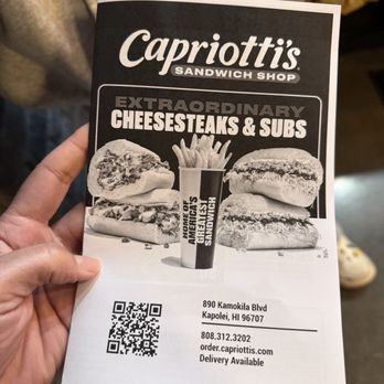 Capriotti's Sandwich Shop - Take out menu - Cheesesteaks Near Me - Kapolei, Hawaii Capriotti's Sandwich Shop - Take out menu - Cheesesteaks Near Me - Kapolei, Hawaii