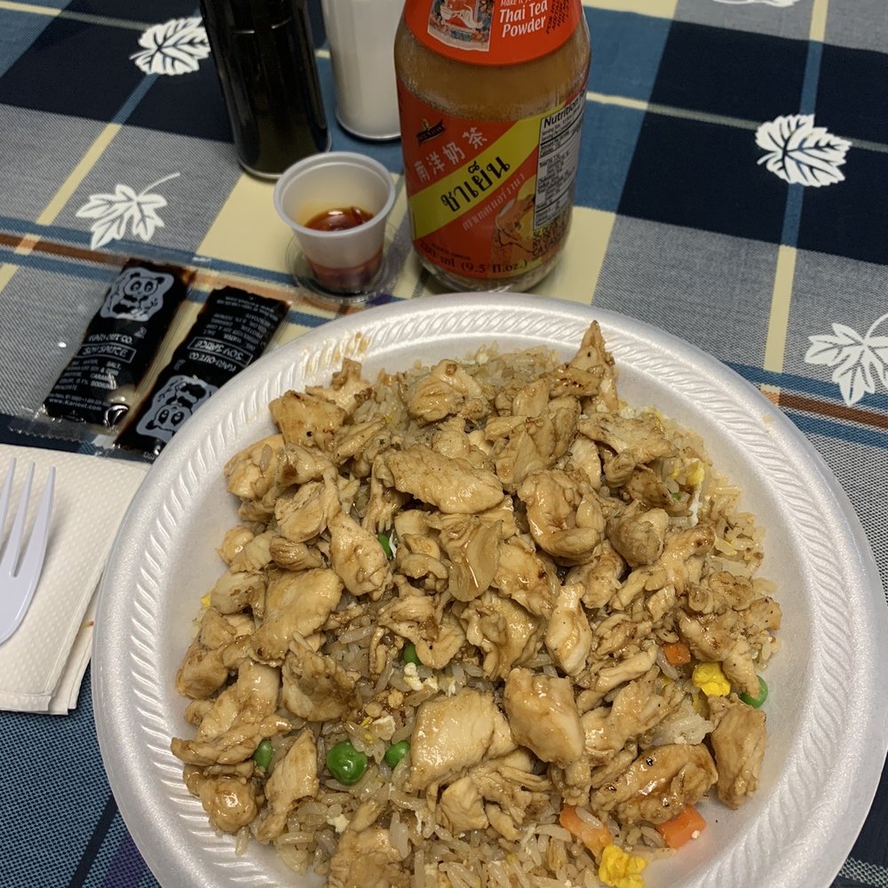 J's Burgers N'more - Chicken Teriyaki over fried rice with a side of hot sauce and Thai tea. - Fast Food Near Me - Fort Worth, Texas J's Burgers N'more - Chicken Teriyaki over fried rice with a side of hot sauce and Thai tea. - Fast Food Near Me - Fort Worth, Texas